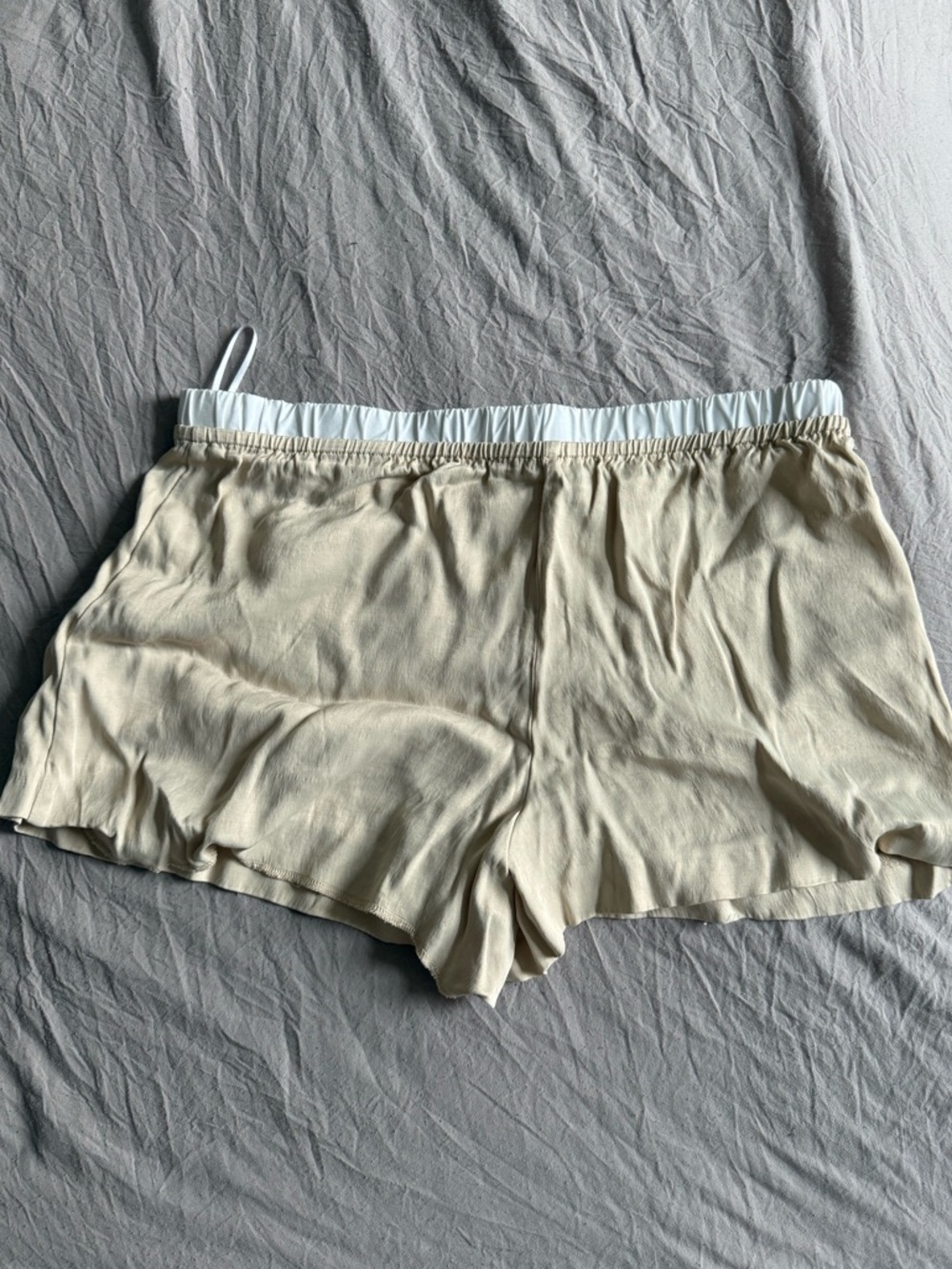 Zara Cream Lounge Shorts with White Trim